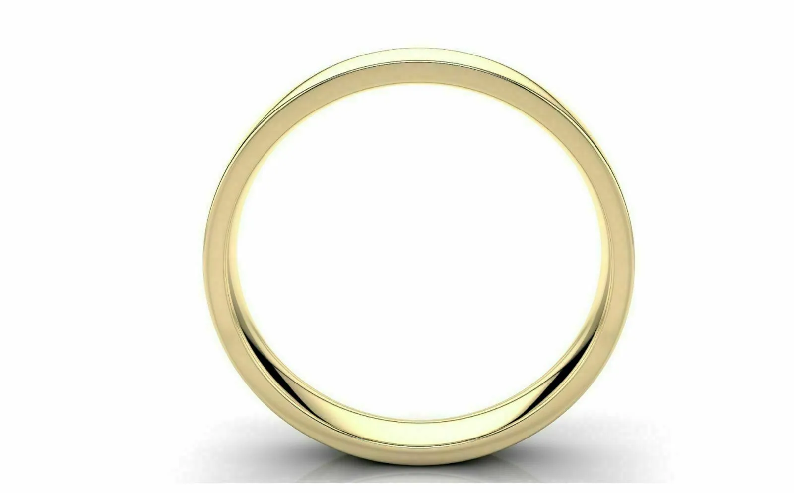 14k Solid Gold 4mm Comfort Fit Wedding Flat Band in 14k Yellow Gold All sizes 