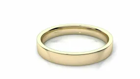 14k Solid Gold 4mm Comfort Fit Wedding Flat Band in 14k Yellow Gold All sizes 