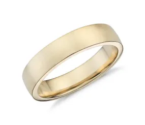 14k Solid Gold Low Dome Comfort Fit Wedding Ring 5mm Custom Size Available