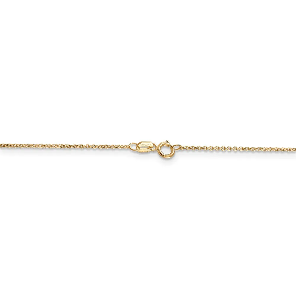 14k Yellow Gold and Rhodium Mini Four Petal Flower Necklace