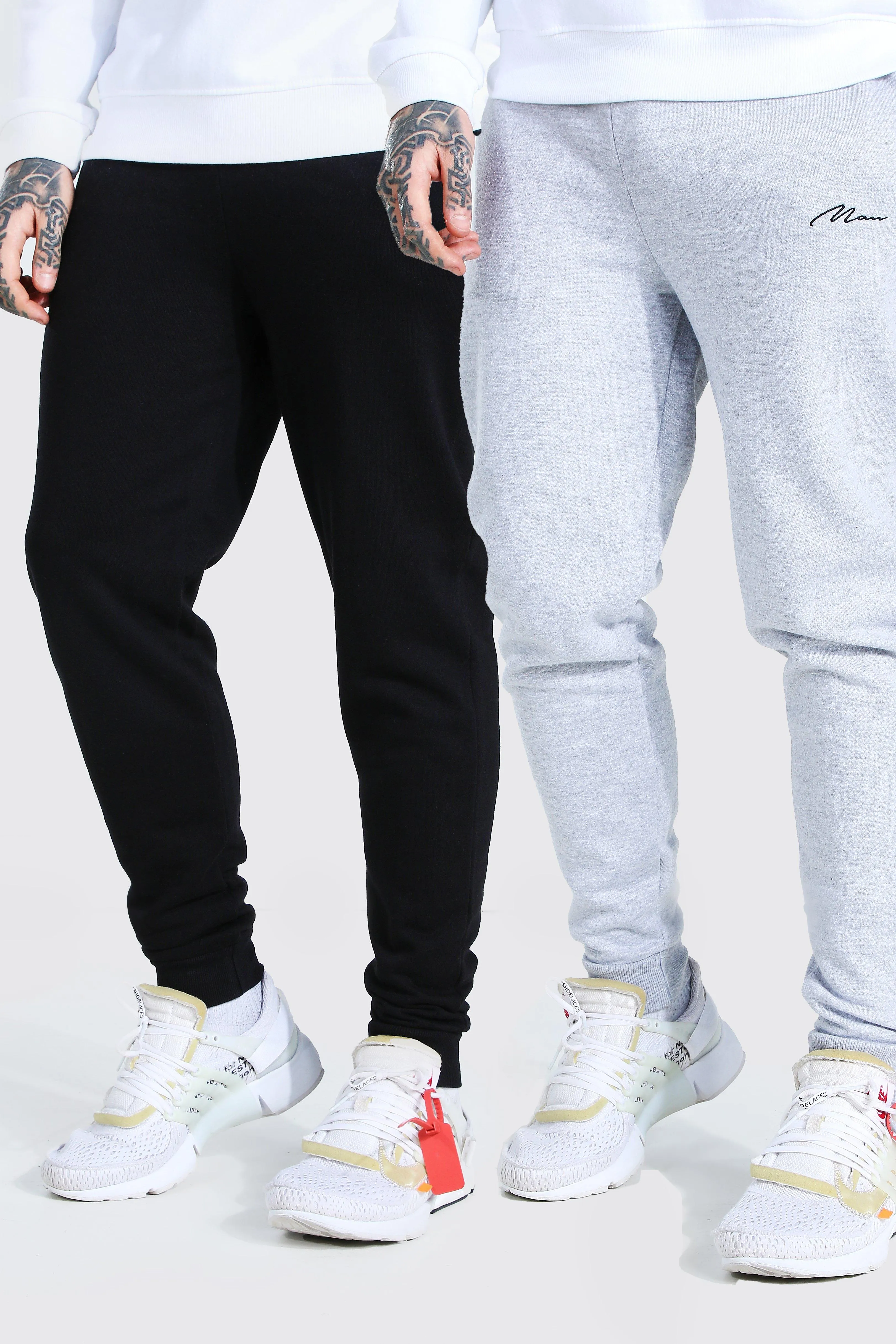 2 Pack Man Signature Skinny Jogger | boohooMAN UK