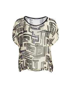 210- Square Print Top- Naya