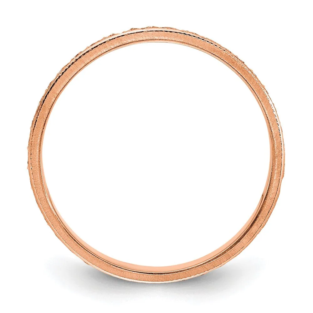 3mm 14K Yellow, White, or Rose Gold Design Etched Standard Fit Band