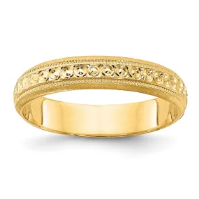 3mm 14K Yellow, White, or Rose Gold Design Etched Standard Fit Band