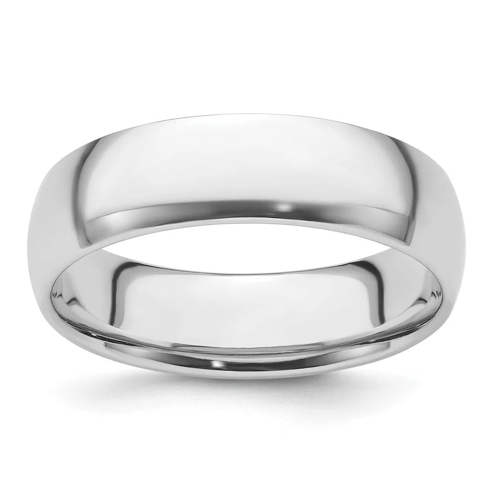 3mm to 8mm Platinum Light Weight Polished Domed Comfort Fit Band