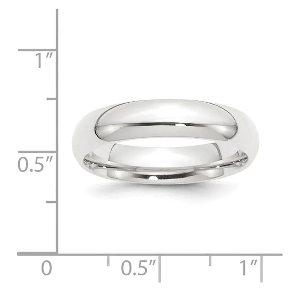 3mm to 8mm Platinum Light Weight Polished Domed Comfort Fit Band