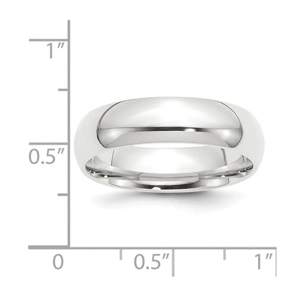 3mm to 8mm Platinum Light Weight Polished Domed Comfort Fit Band