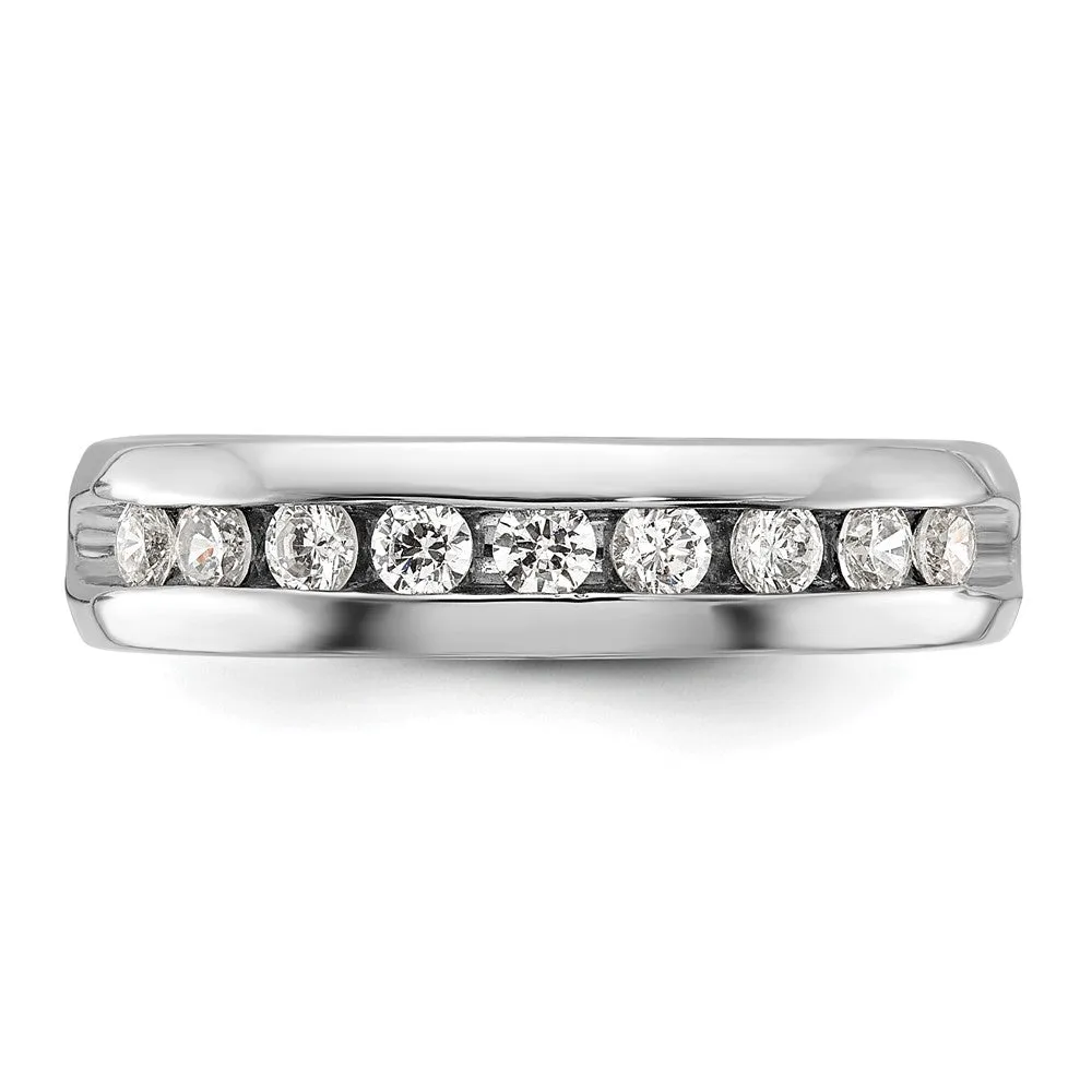 5.25mm 14K White Gold 9-Stone 1/2 Ctw Diamond Standard Fit Band