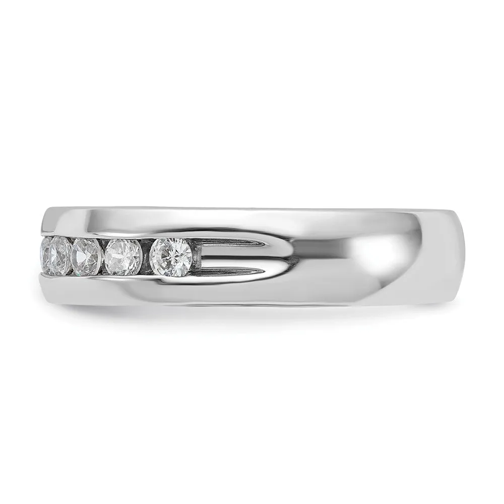 5.25mm 14K White Gold 9-Stone 1/2 Ctw Diamond Standard Fit Band