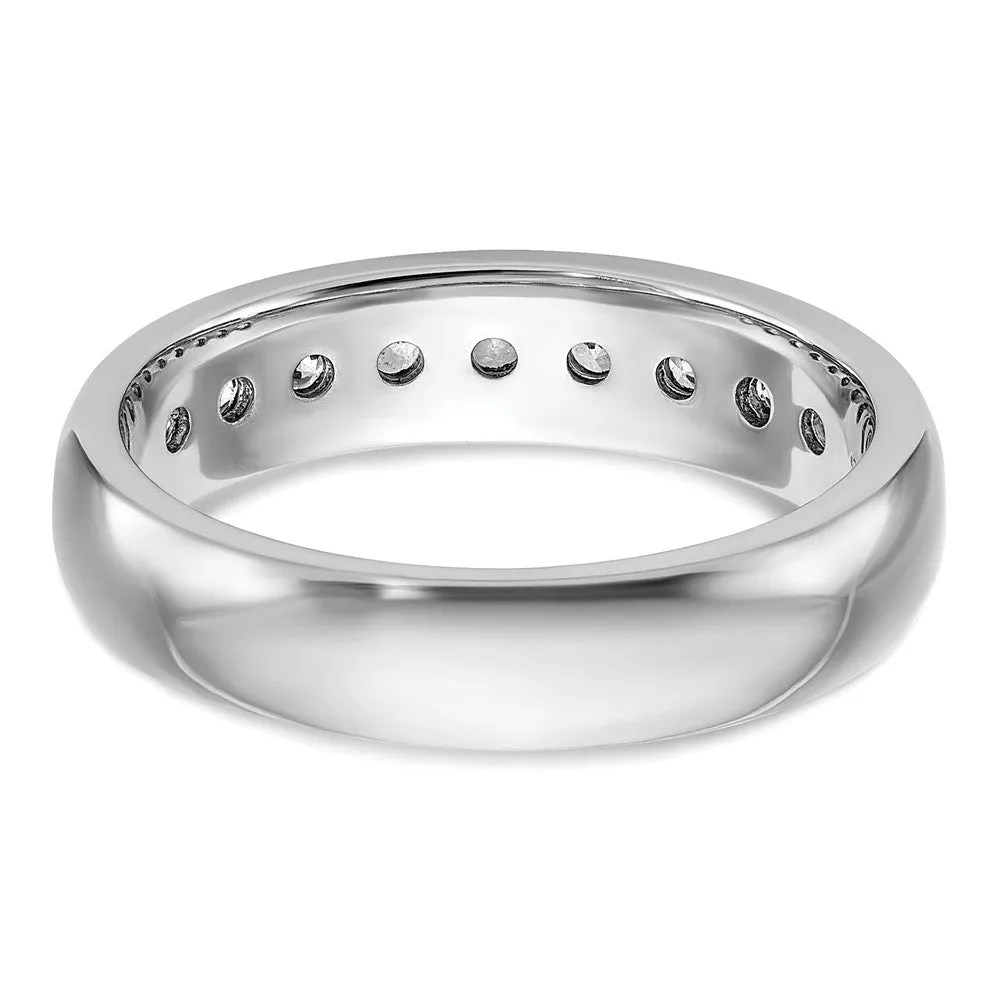 5.25mm 14K White Gold 9-Stone 1/2 Ctw Diamond Standard Fit Band