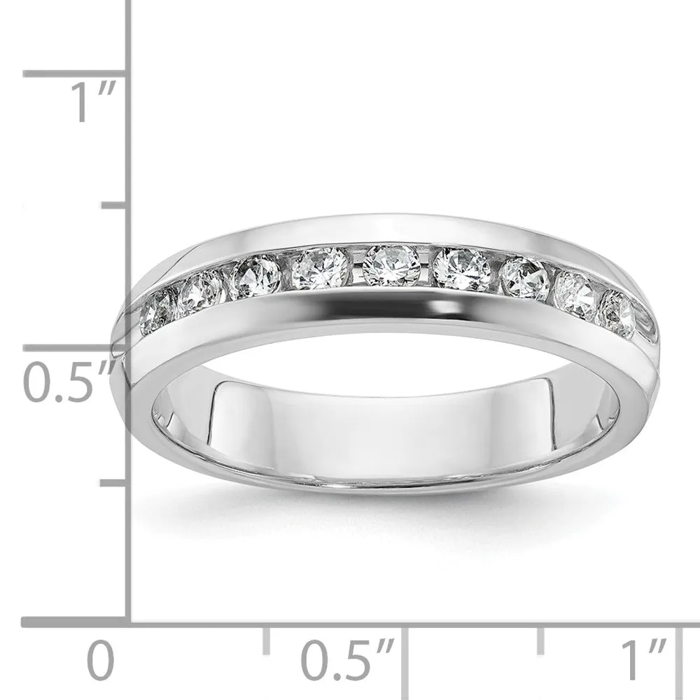 5.25mm 14K White Gold 9-Stone 1/2 Ctw Diamond Standard Fit Band