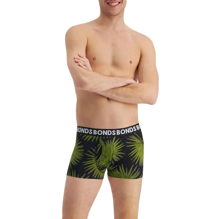 6 Pairs X Bonds Mens Everyday Trunks Cotton Leaf Print Pack