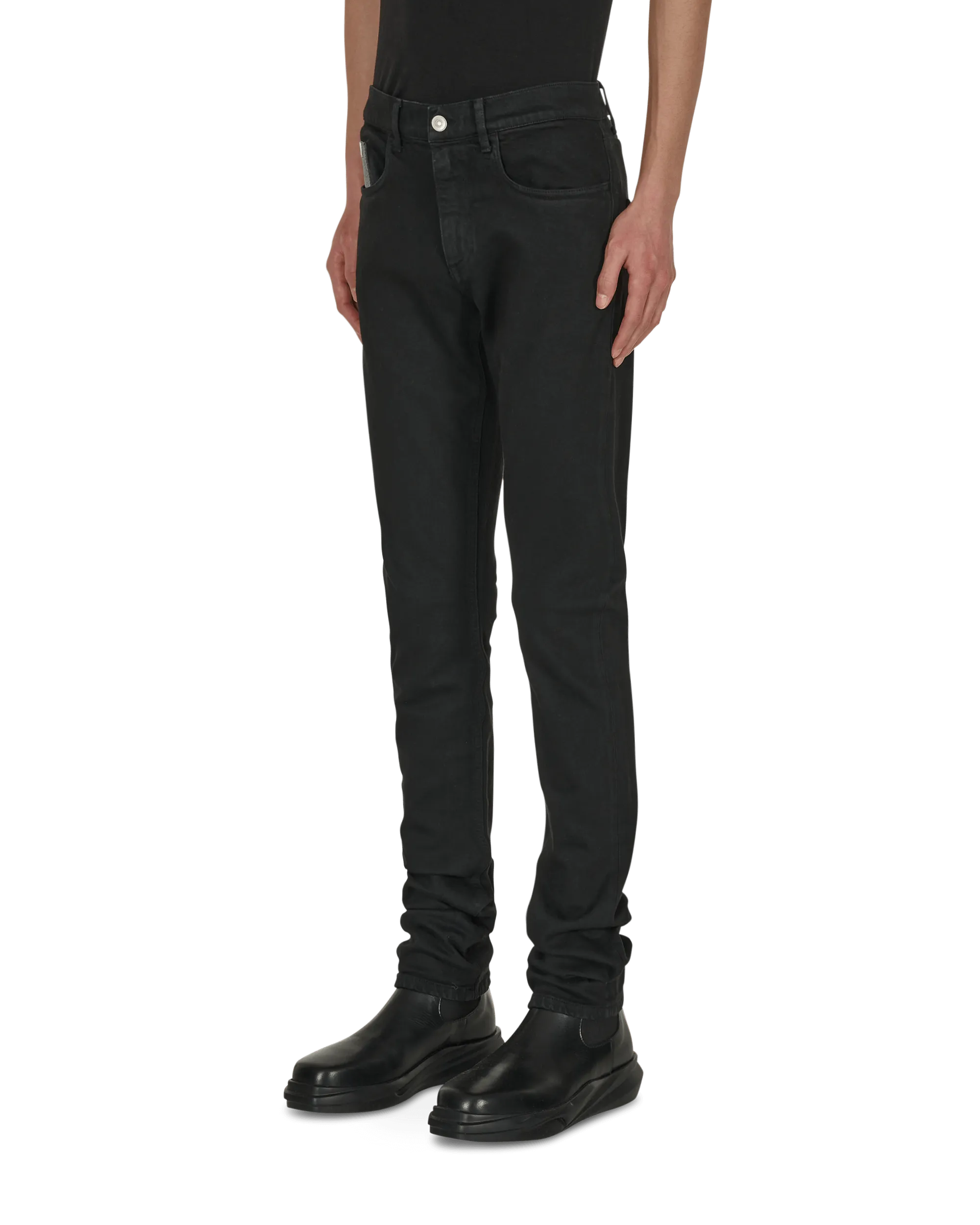 6 Pocket Skinny Denim Pants Black