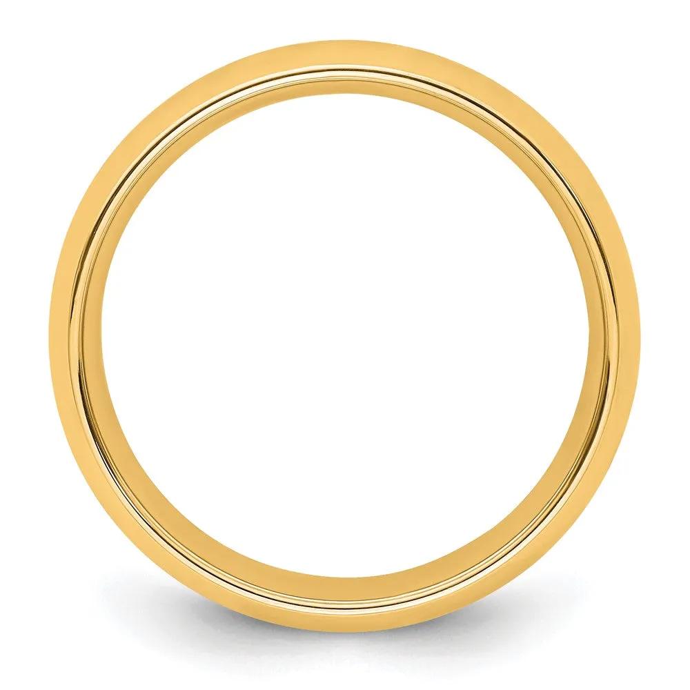 7mm or 8mm 14K Yellow Gold Domed Comfort Fit Band