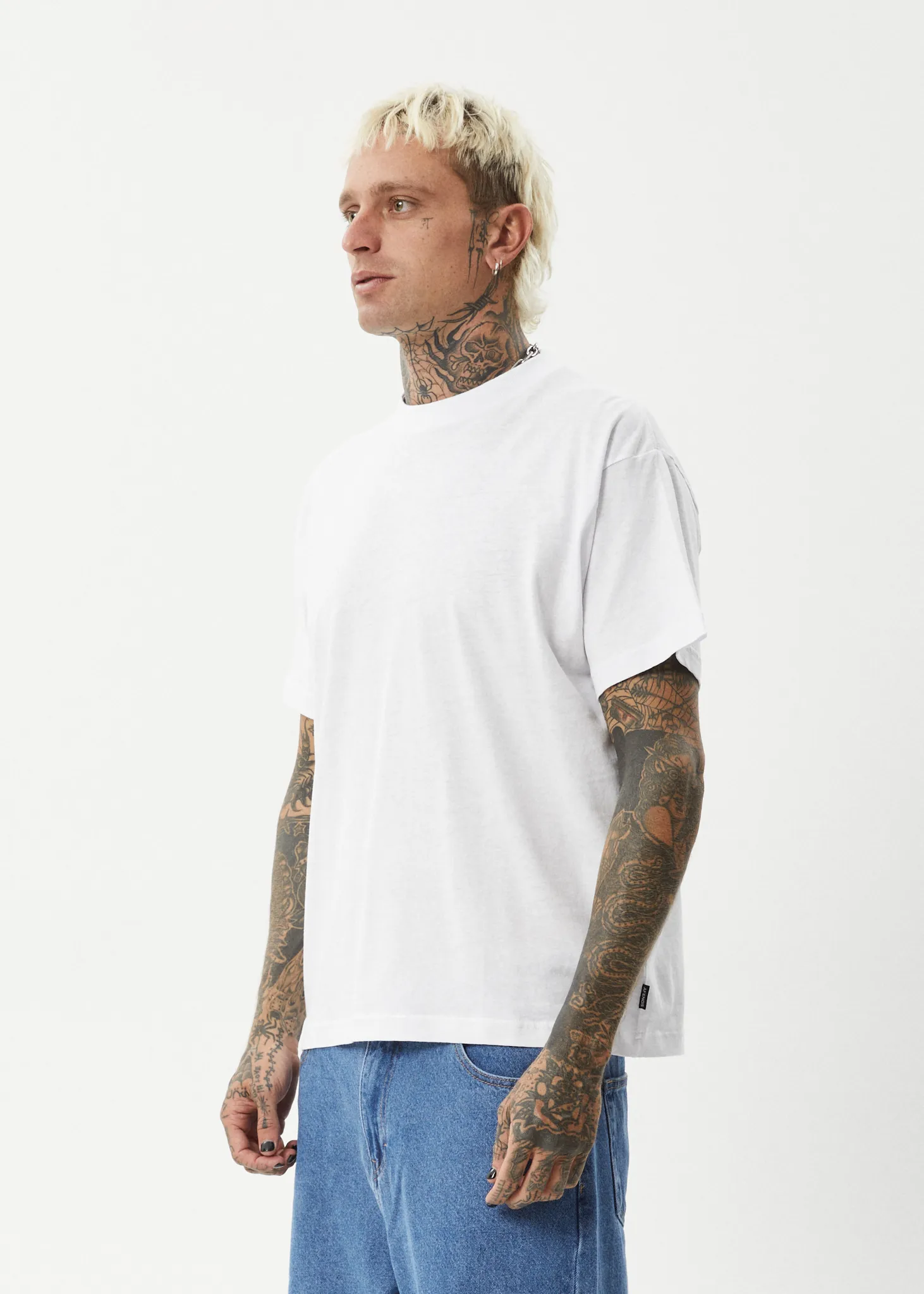 AFENDS Mens Foundation - Boxy Fit Tee - White