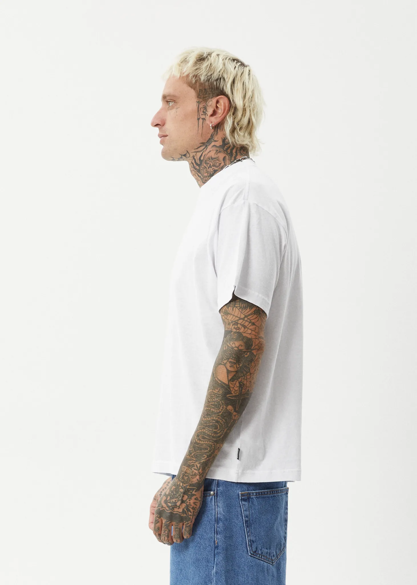 AFENDS Mens Foundation - Boxy Fit Tee - White