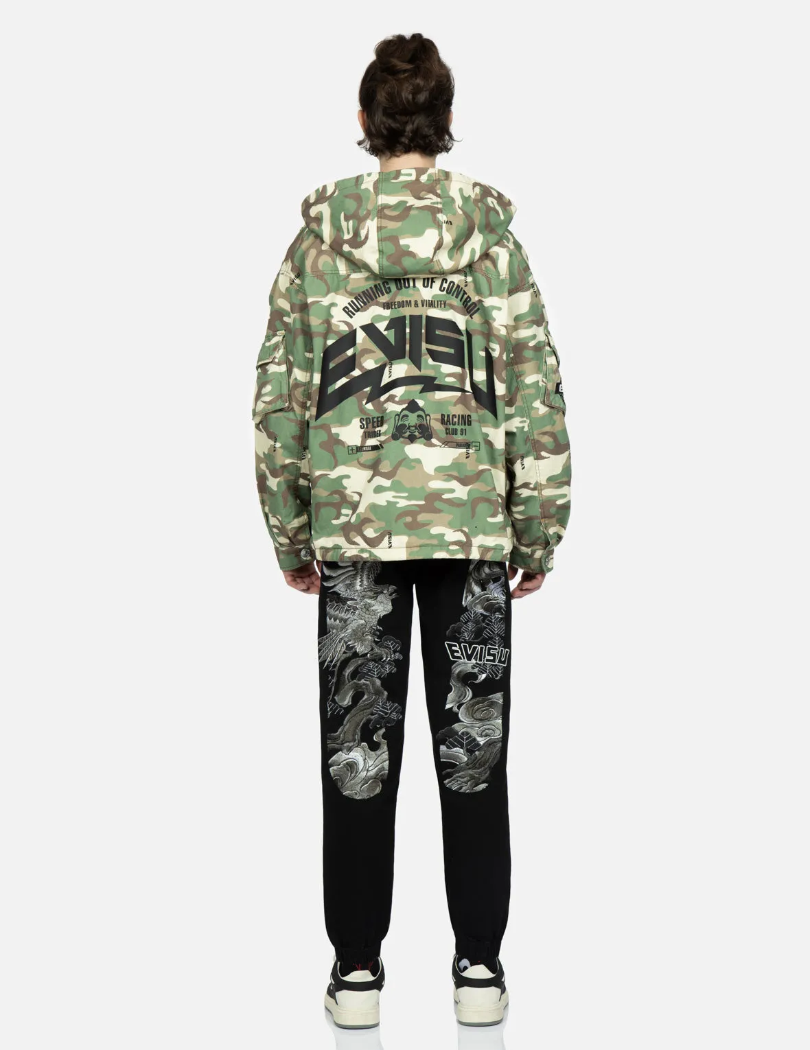 Allover Camouflage-pattern Hooded Jacket