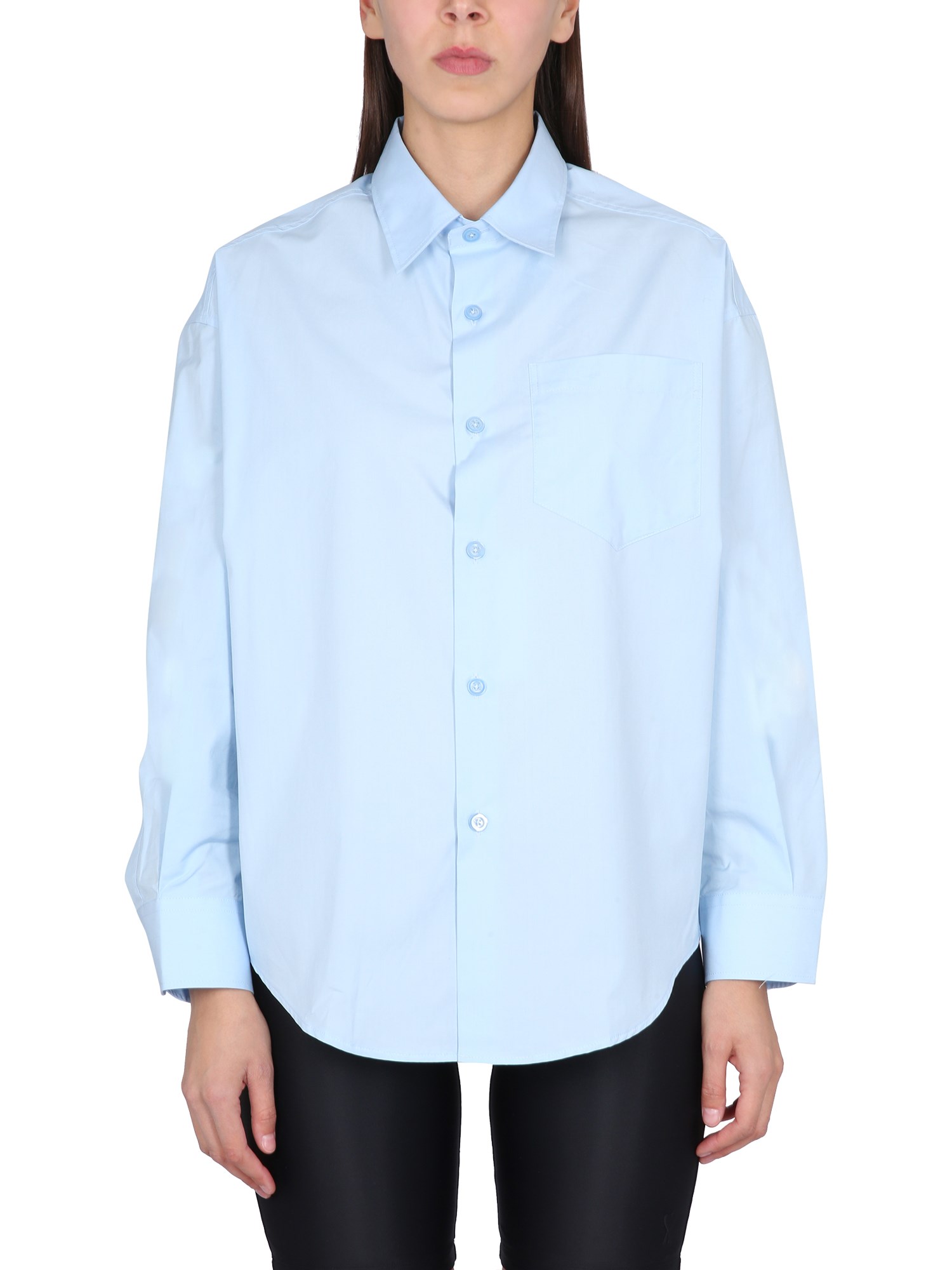 AMI PARIS    BOXY FIT COTTON POPLIN SHIRT