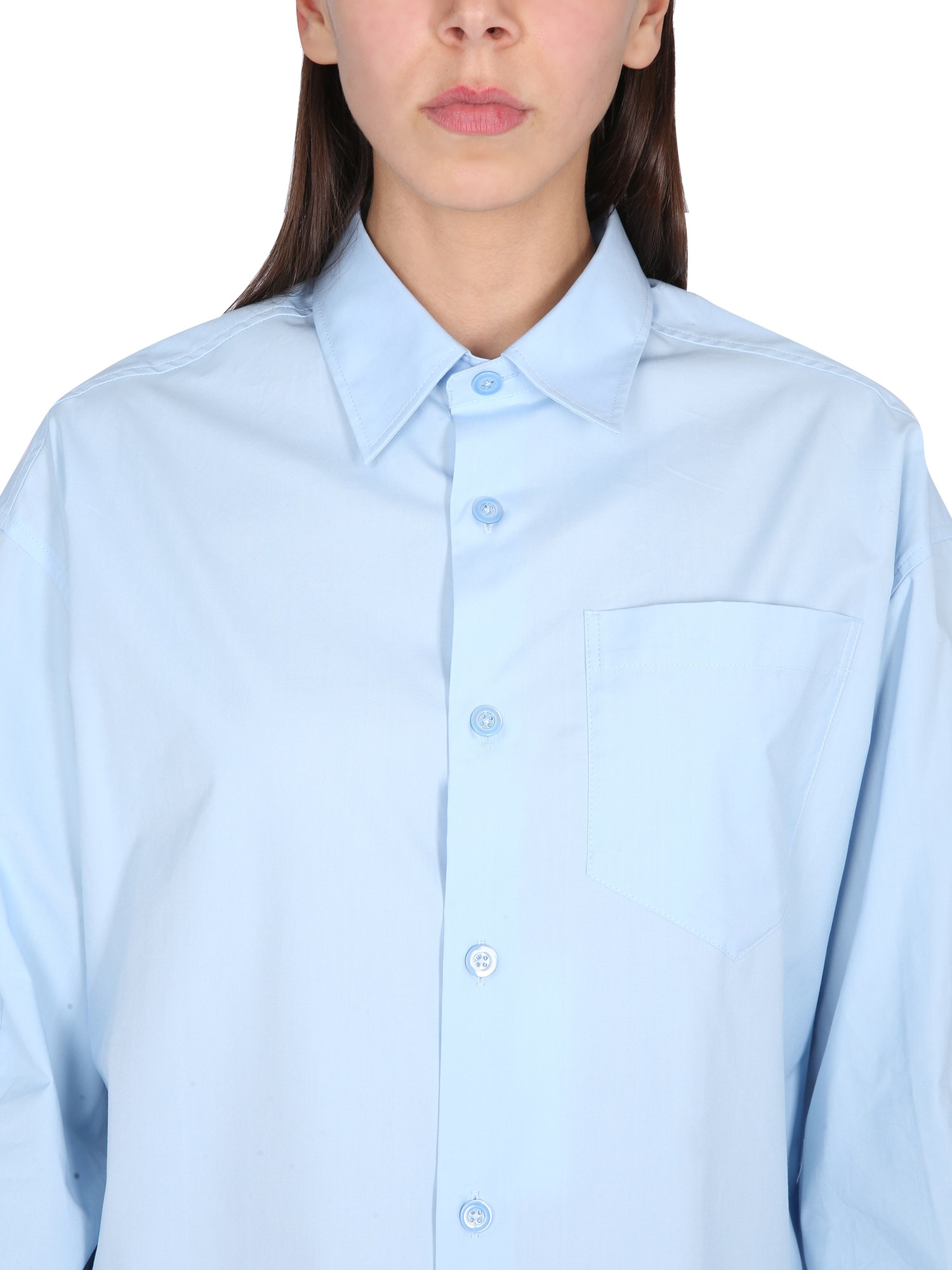 AMI PARIS    BOXY FIT COTTON POPLIN SHIRT