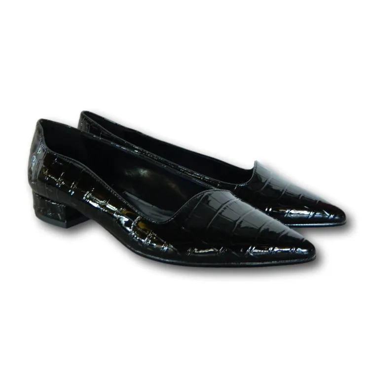 Anno Zero 622 Scarpe Donna Mocassino in Vernice Cocco Nero