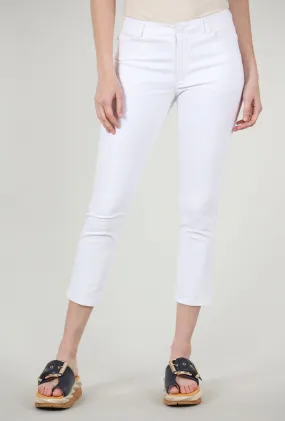 Aria Slim Crop Pant, White