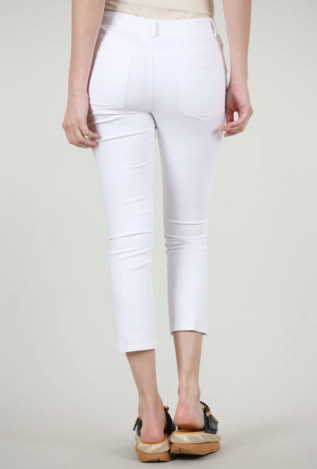 Aria Slim Crop Pant, White