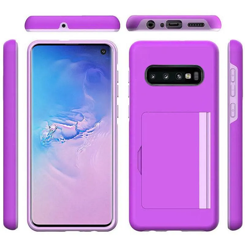 Armor Protective Card Holder Case for Samsung S10 Plus