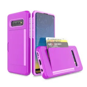 Armor Protective Card Holder Case for Samsung S10 Plus