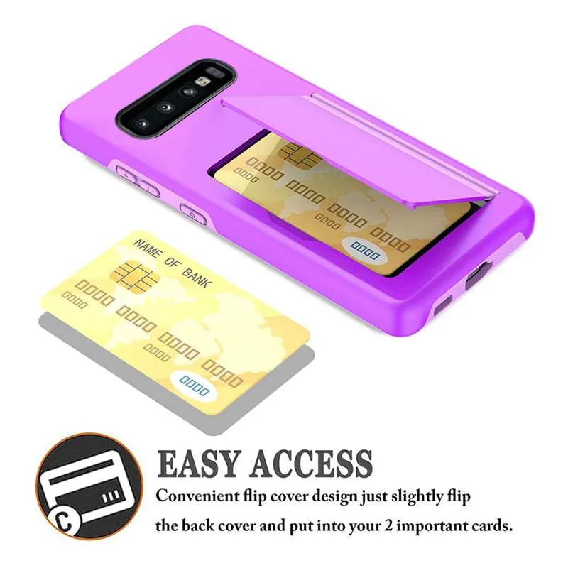 Armor Protective Card Holder Case for Samsung S10 Plus