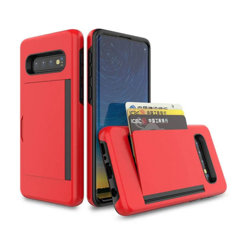 Armor Protective Card Holder Case for Samsung S10 Plus