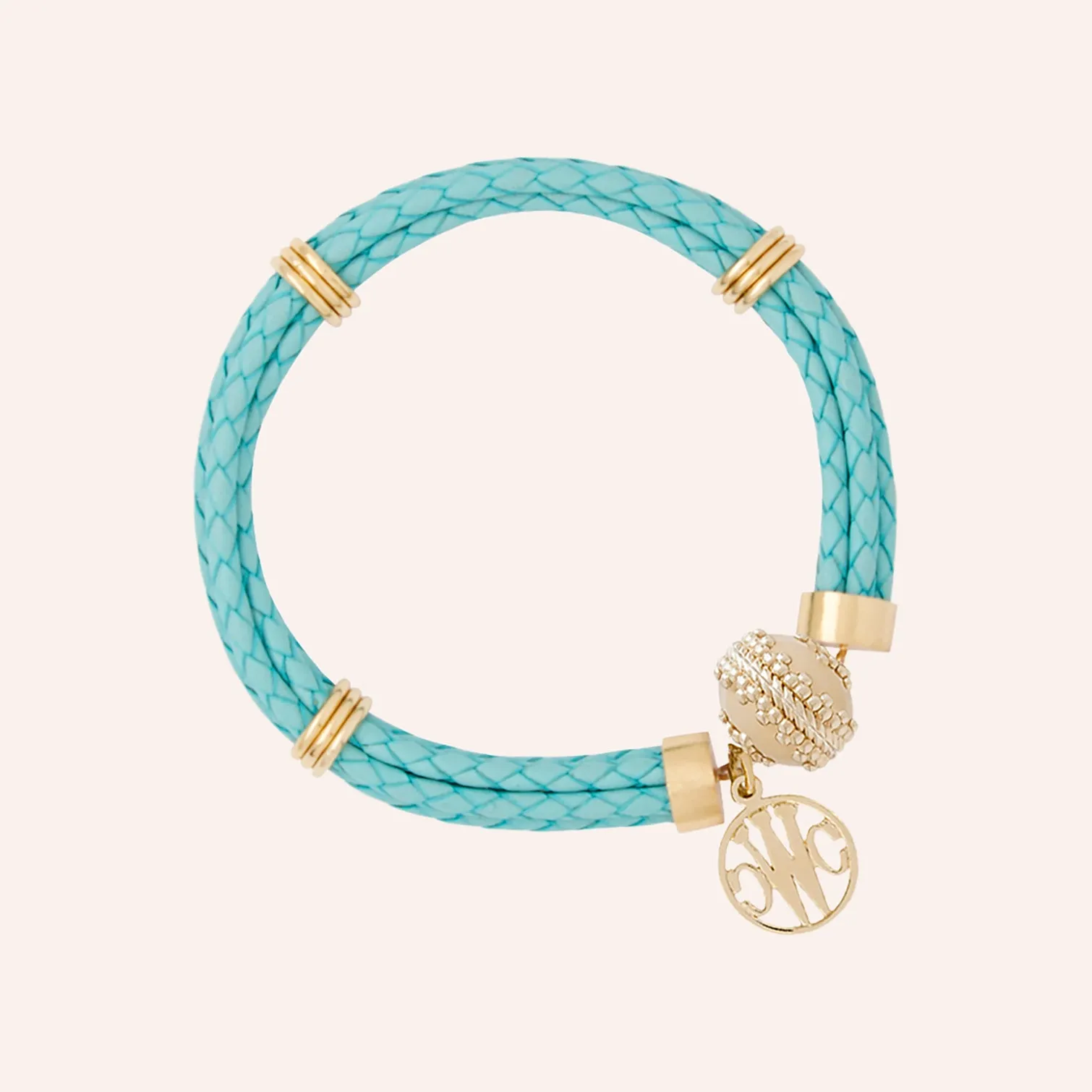 Aspen Leather Braided Robins Egg Blue Bracelet