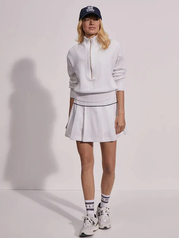 Aurora Half-Zip Knit White