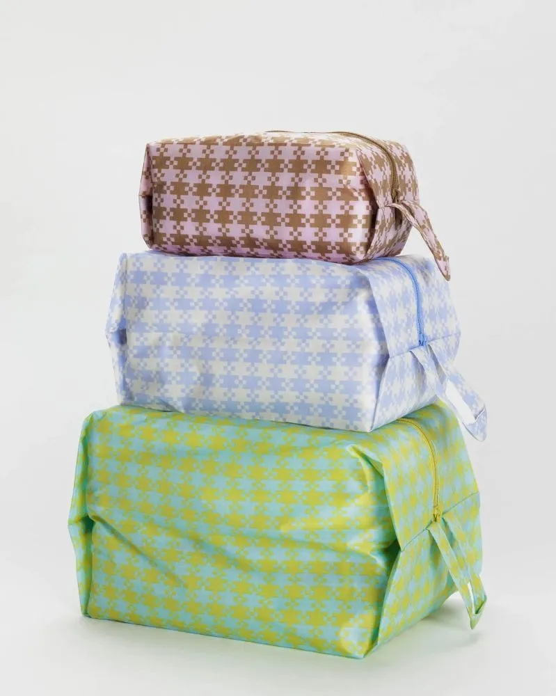 Baggu 3D Zip Set - Pixel Gingham