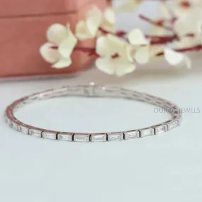 Baguette Cut Half Bezel Set Bracelet