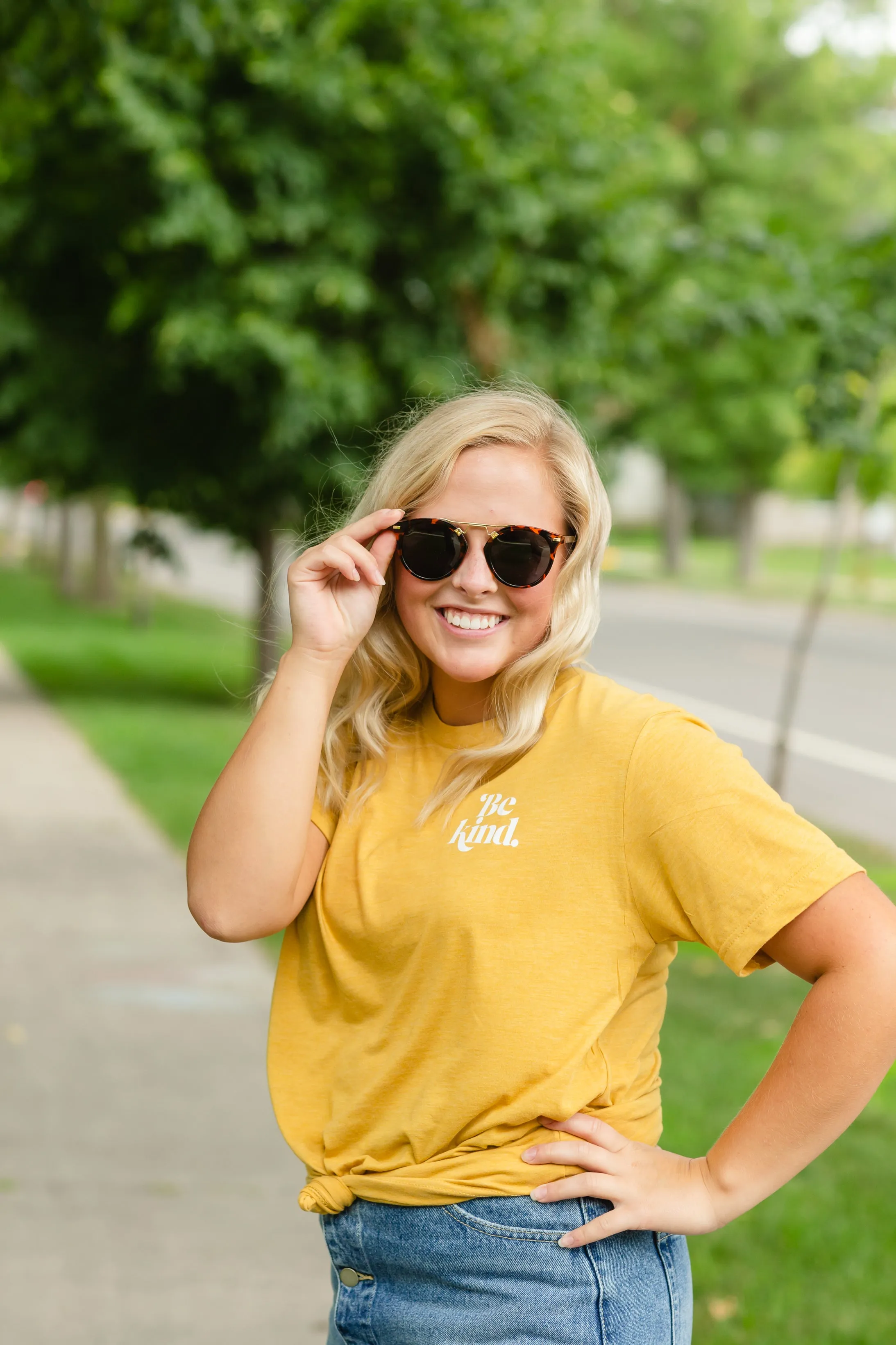 Be Kind Mustard Graphic Tee