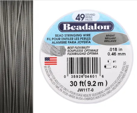 Beadalon Bright .018 49 Strand Wire 30ft.