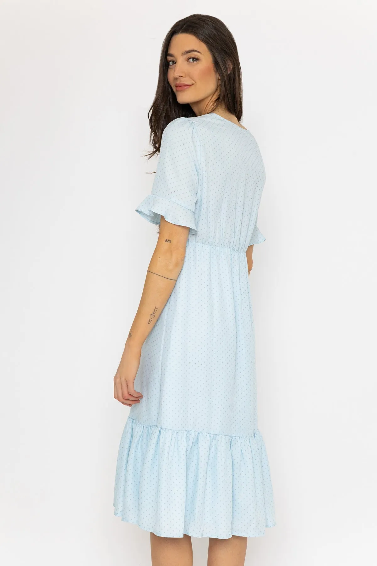 Betty Midi Dress in Blue Dot