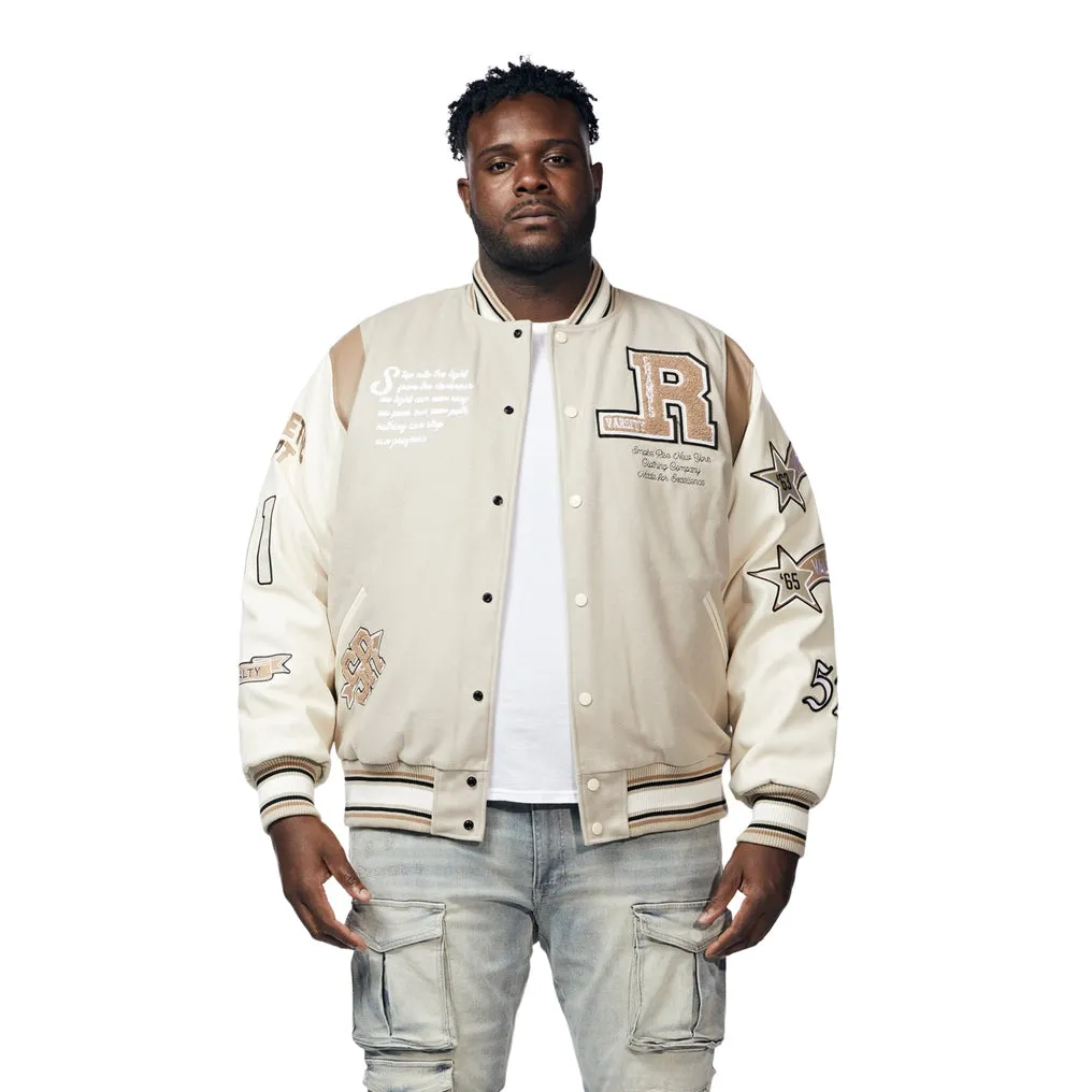 Big And Tall Torch Varsity Jacket - Clay