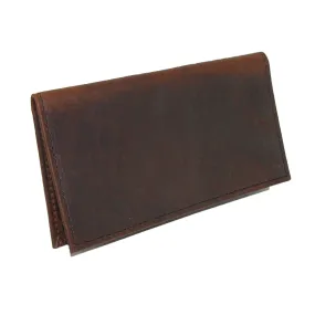 Boston Leather Textured Bison Leather Checkbook Cover Wallet