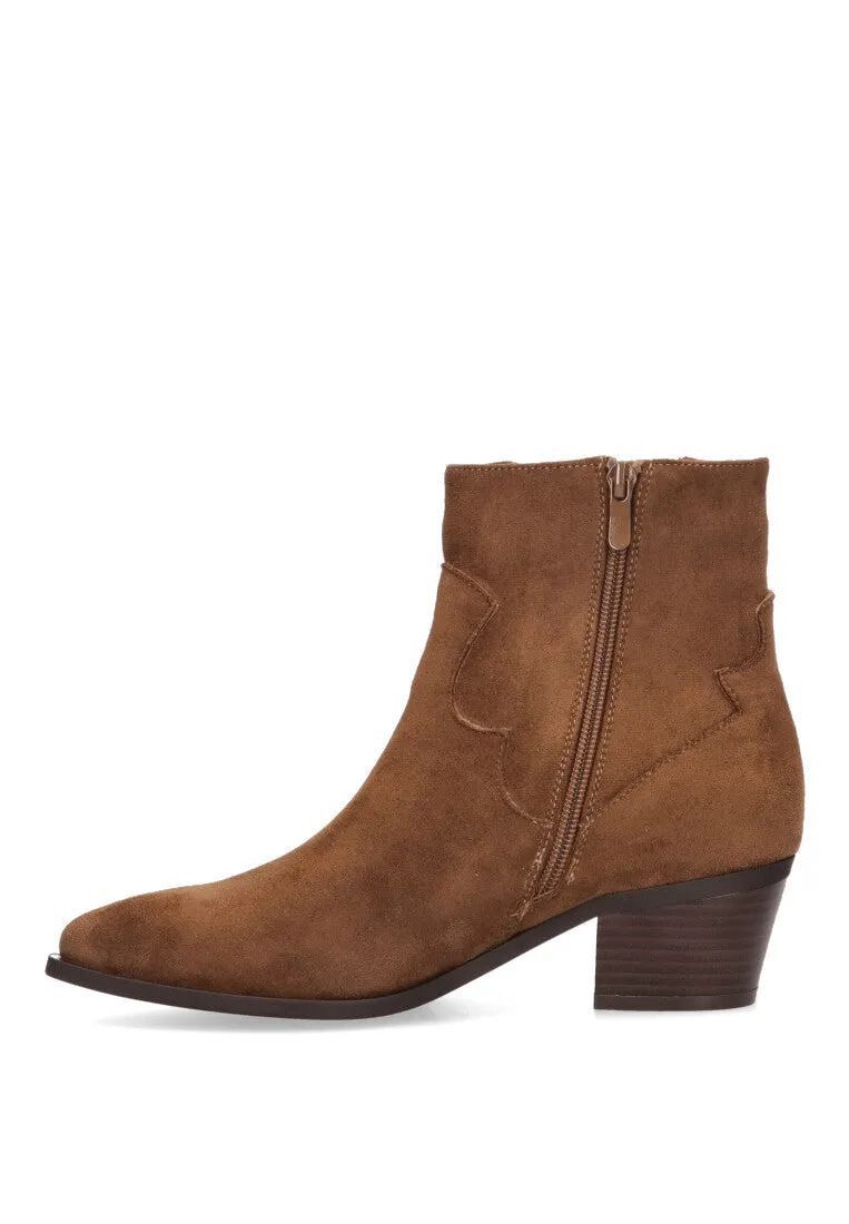 BOTIN CAMPERO DECORADO BREST CAMEL MUJER TACON MEDIO