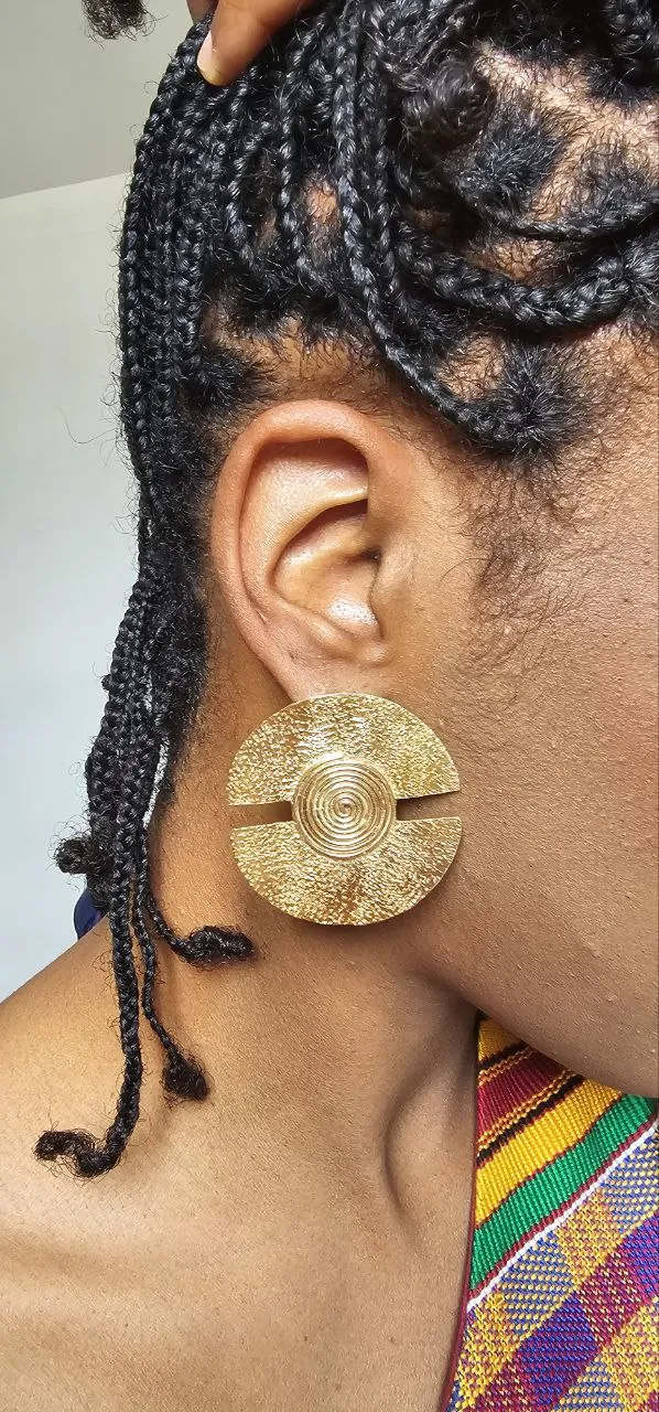 Boucles d'oreilles de Créateur Nounet en bronze – Hommage au Noun de l'gypte antique
