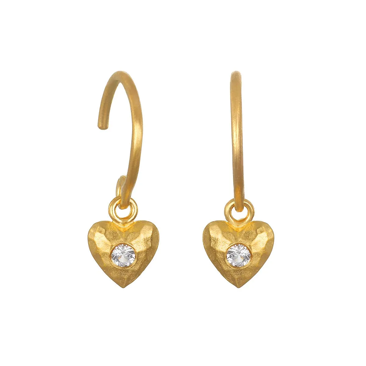 Boundless Love Mini Heart Earrings on Wire Hoop