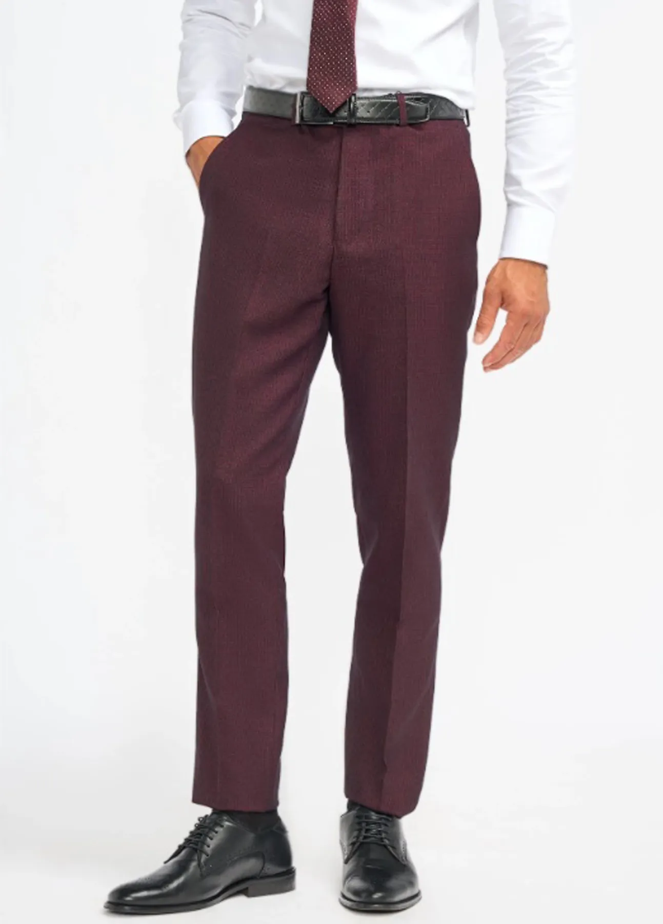 Cavani Caridi Wine Check 3 Piece Slim Fit Suit