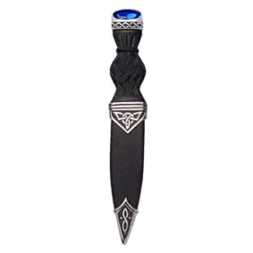 Celtic Polished Sgian Dubh - Blue Stone Top