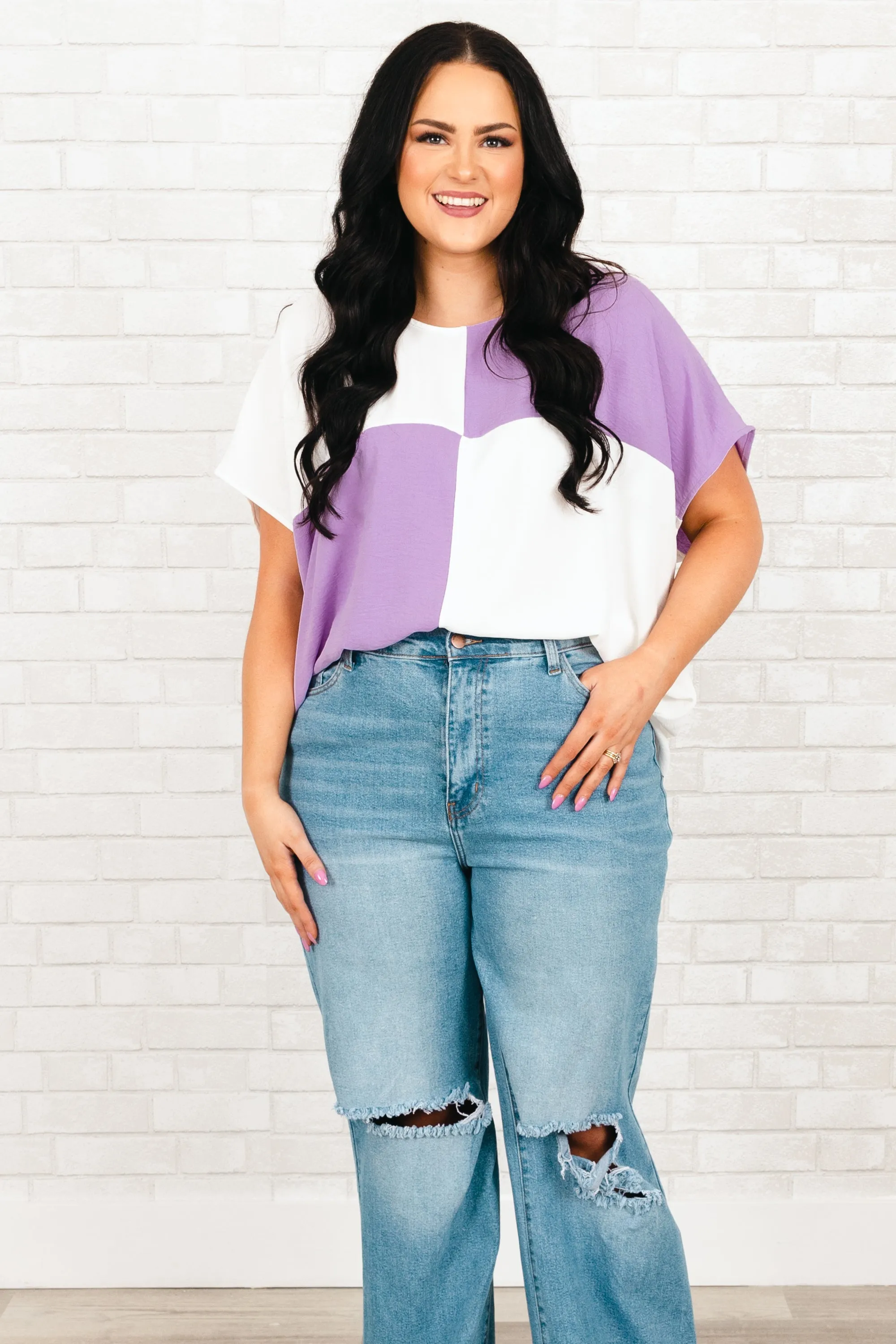 Checkers Top, Lilac