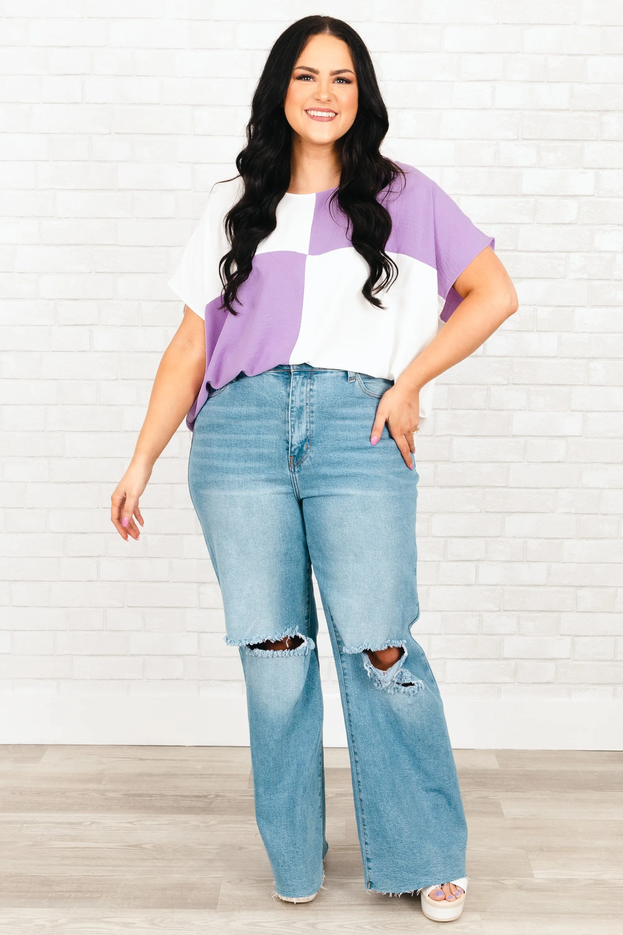 Checkers Top, Lilac