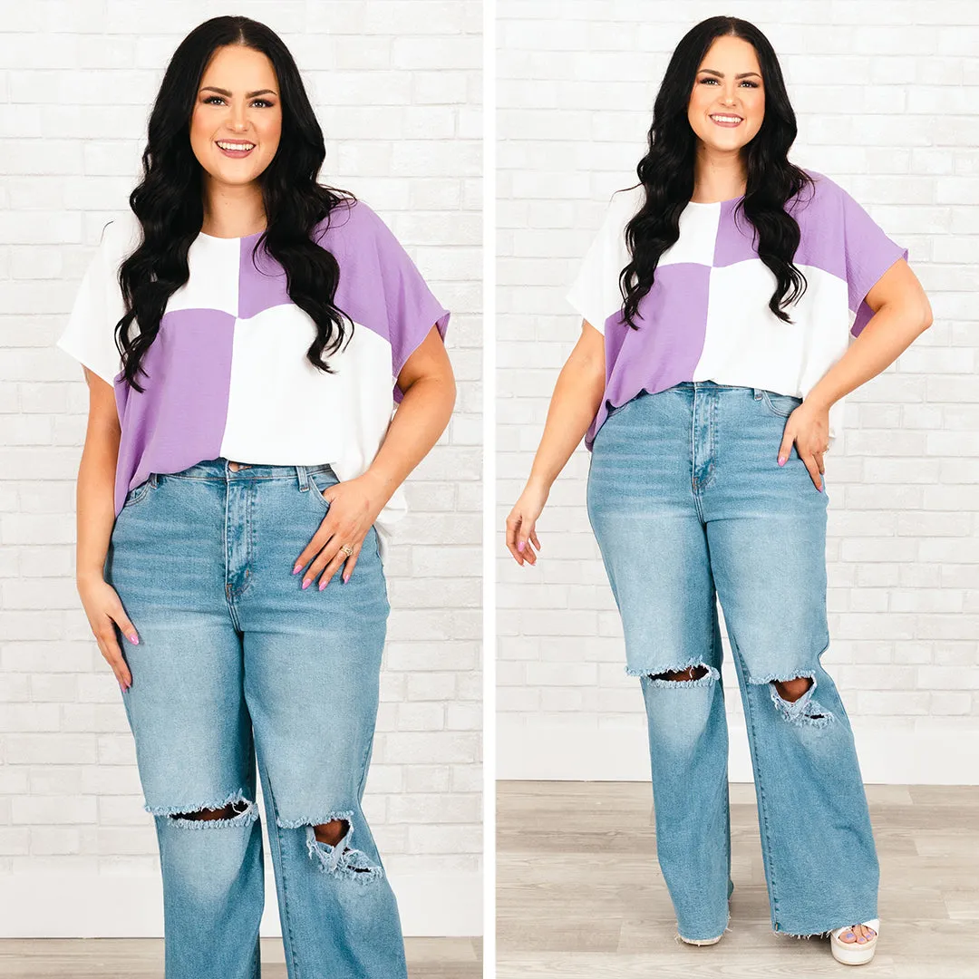 Checkers Top, Lilac