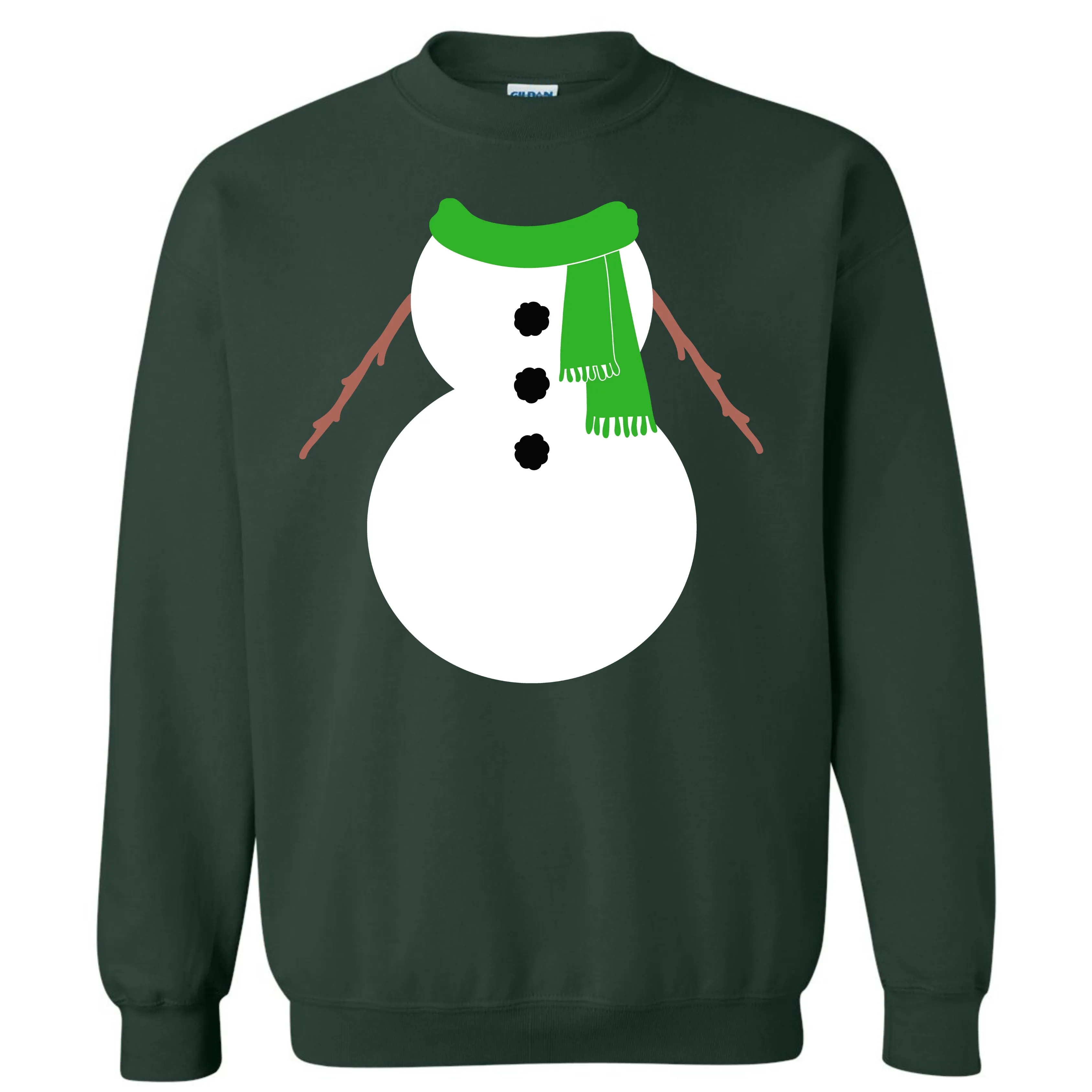 Christmas Green Snowman Suit Costume Crewneck Sweatshirt