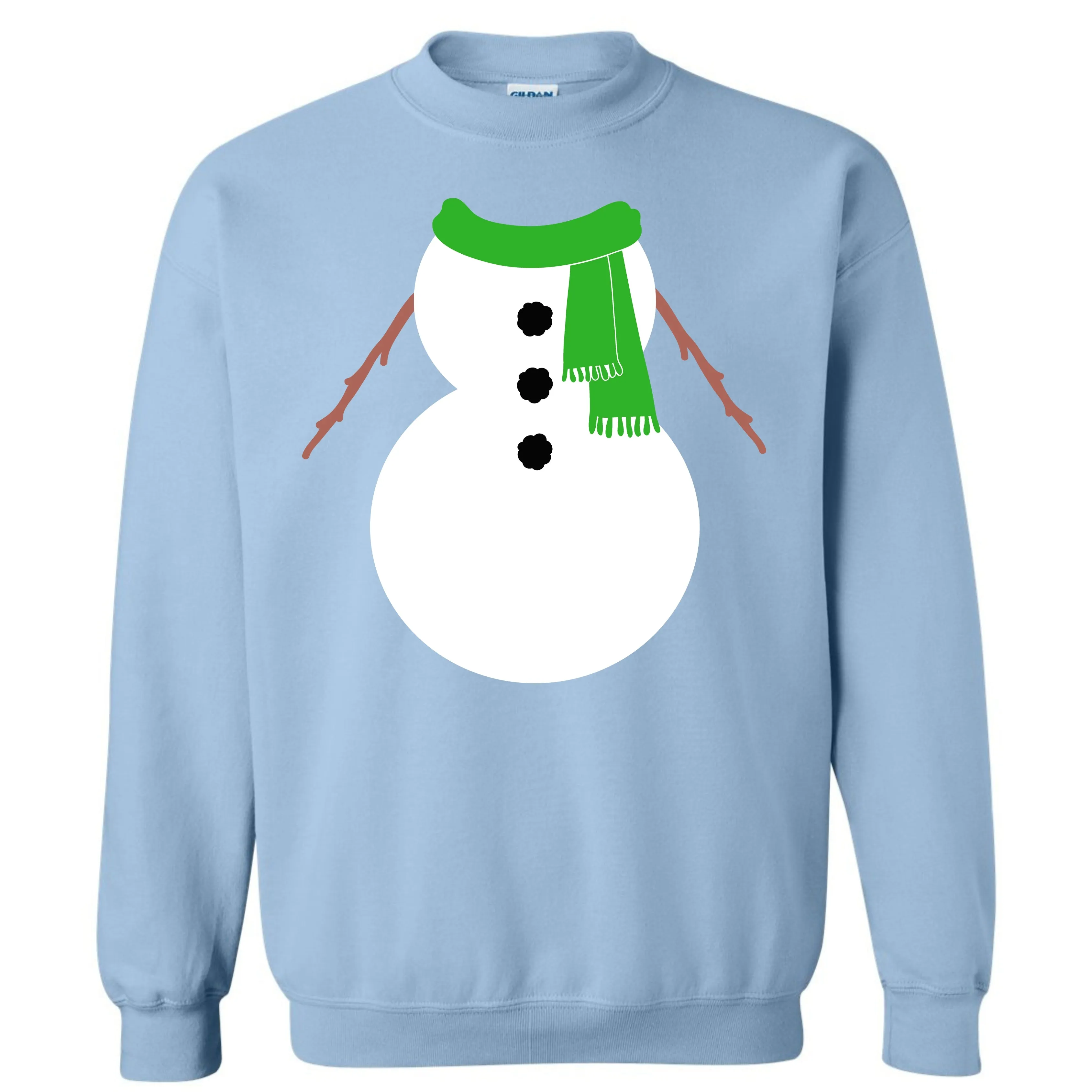 Christmas Green Snowman Suit Costume Crewneck Sweatshirt