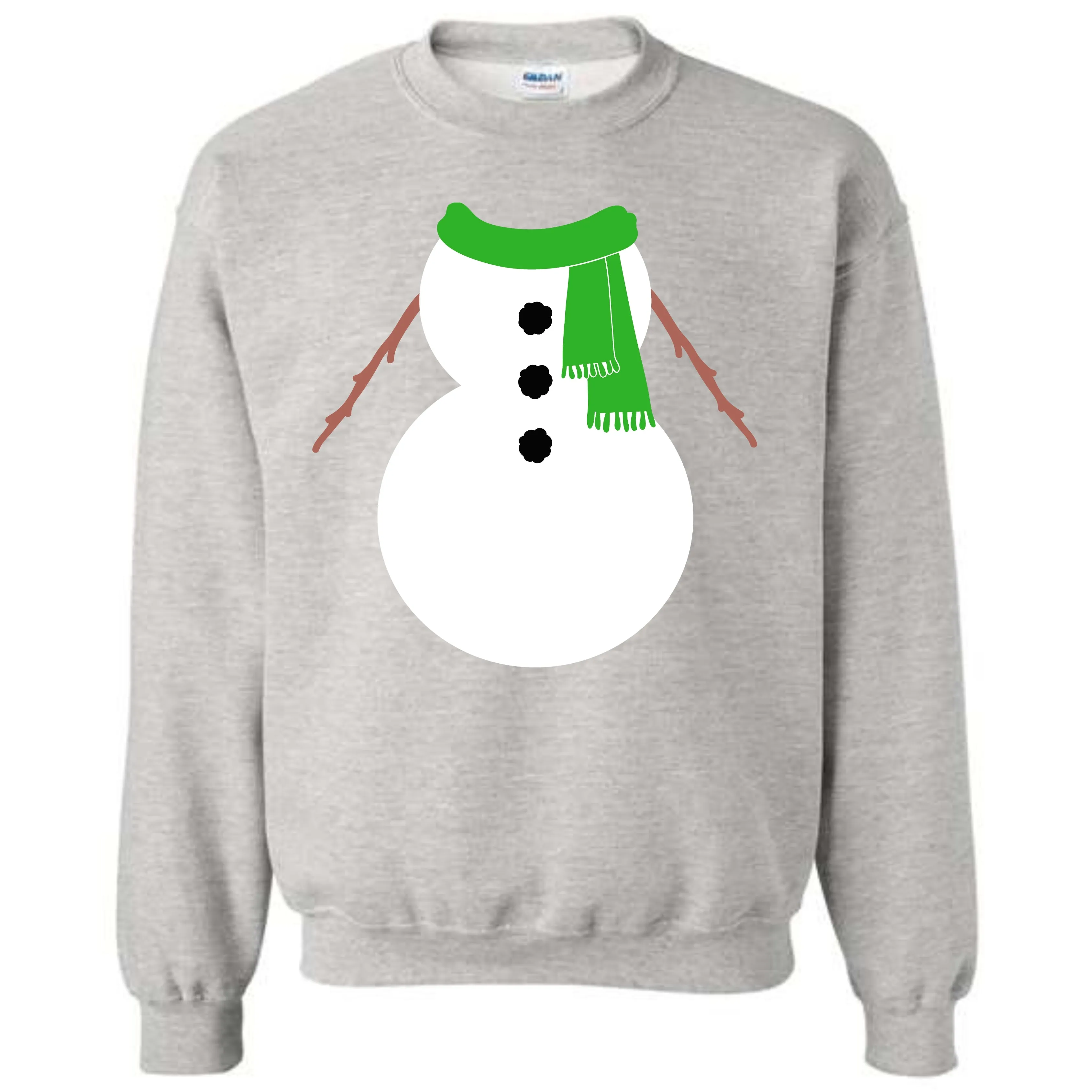 Christmas Green Snowman Suit Costume Crewneck Sweatshirt